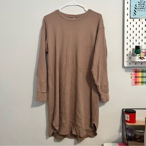 Uniqlo Waffle Long Sleeve Long Shirt Dress Medium